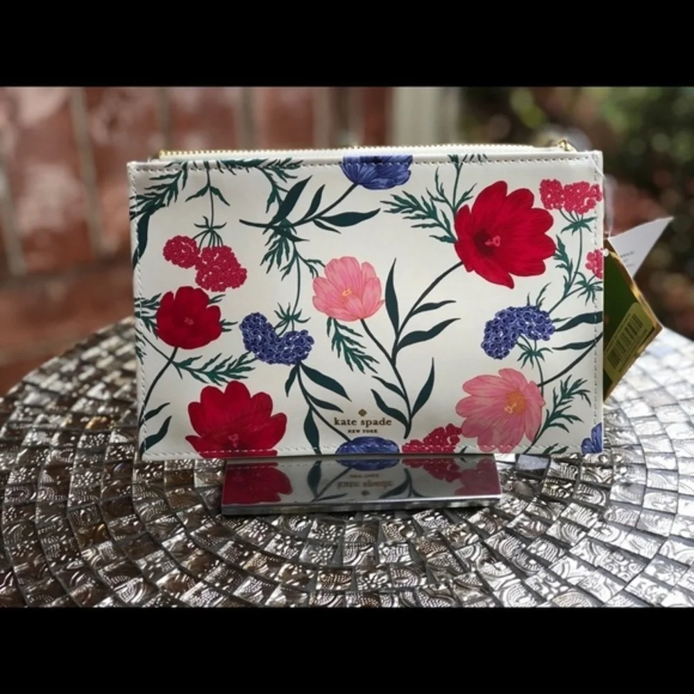 Kate spade blossom floral pencil pouch one size